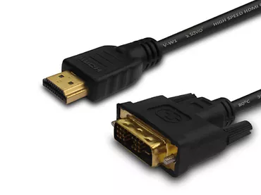 KABEL HDMI 19pin męski - DVI 18+1 męski 1,5m SAVIO CL-10  czarny, złote końcówki