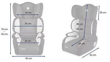 Lionelo Fotelik samochodowy Lars Plus 15-36KG Różowy