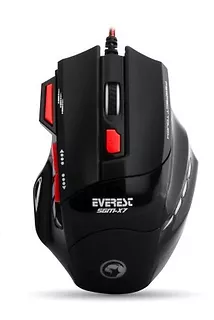 Everest KB-840 Black US + Everest SGM-X7 Black/Red 1600DPI 3 LED + Podkładka dla graczy