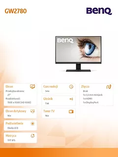 27''GW2780   LED 5ms/50000:1/DVI/CZARNY