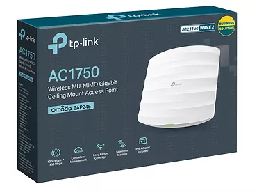 Gigabitowy, bezprzewodowy punkt dostępowy TP-LINK EAP245 z możliwością montażu na suficie, AC1750