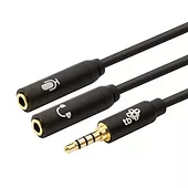 Kabel 3,5mm MiniJack - 2x 3,5mm MiniJack M/F adapter 30cm