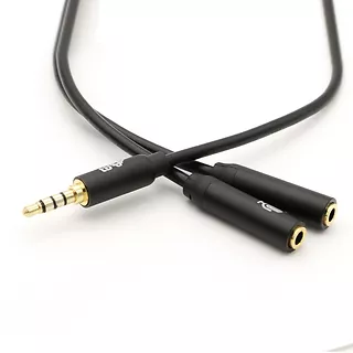 Kabel 3,5mm MiniJack - 2x 3,5mm MiniJack M/F adapter 30cm