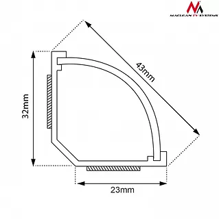 Maclean Listwa maskująca kanał kablowy 1.5m 43*23MM biała MCTV-575 z taśmą