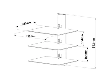 ART Półka ścienna potrójna DVD/TUNER 30kg D-51N
