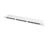 LANBERG Patch Panel 24 Port 0.5U Kat.6 szary ekranowany