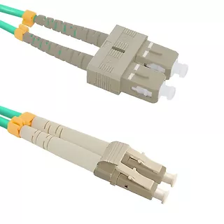 Qoltec Patchcord światłowodowy LC/UPC-SC/UPC | MultiMode | 50/125 | OM4 | 1m