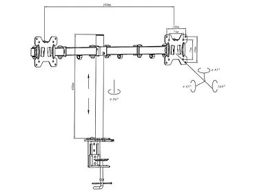 Uchwyt biurkowy do 2 monitorów 13-27