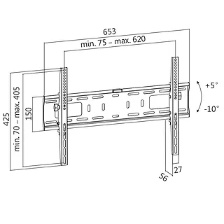 Uchwyt ścienny LCD/LED VESA, 37-70', max. 50kg