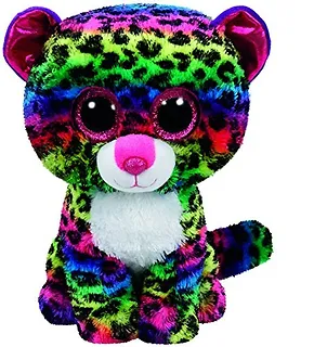TY Beanie Boos Dotty - kolorowy leopard, 15 cm