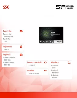 Silicon Power SSD SLIM S56 120GB 2,5 SATA3 560/530MB/s 7mm