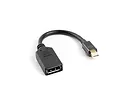 LANBERG Adapter mini Displayport (M) -> DisplayPort (F) na kablu 10cm    czarny