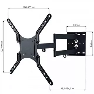 Asus Uchwyt ścienny LCD/LED 23-55cali podwójne ramię, 45kg, czarny