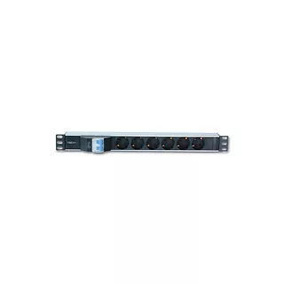 Qoltec Listwa zasilająca Rack 19 cali 1U 250V/16A 6xSCHUKO, 3m