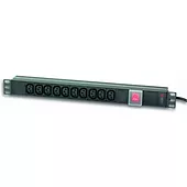 Qoltec Listwa zasilająca Rack 19 cali do UPS 250V/10A, 10 gniazd, 2m   czarna