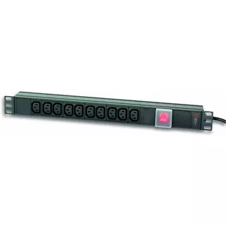 Qoltec Listwa zasilająca Rack 19 cali do UPS 250V/10A, 10 gniazd, 2m   czarna