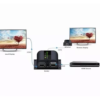 Qoltec Extender HDMI po skrętce Cat.6/6a/7 do 60m, FullHD, with IR