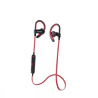 Optoma iL98BL Red by AWEI douszne sportowe słuchawki bezprzewodowe Bluetooth 4.2 | zaczepy zauszne | potoodporne | mikrofon