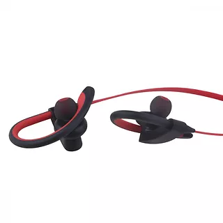 Optoma iL98BL Red by AWEI douszne sportowe słuchawki bezprzewodowe Bluetooth 4.2 | zaczepy zauszne | potoodporne | mikrofon