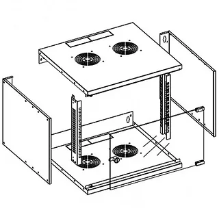 Sapphire Technology Szafa wisząca ECO 19cali 6U/320mm zmontowana, szklane drzwi, szara