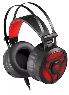 Słuchawki Nauszne Genesis Neon 360 z mikrofonem podświetlenie Czarno-Czerwone
