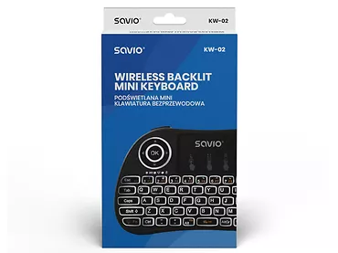 Podświetlana klawiatura bezprzewodowa SAVIO KW-02  TV Box,Smart TV,konsole,PC