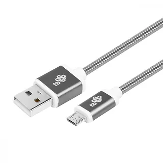 TB Kabel USB-Micro USB 1.5 m grafitowy sznurek