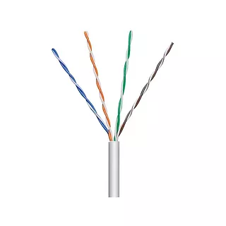 Kabel instalacyjny skrętka U/UTP Cat5e 4x2 linka 100% miedź 305m szary