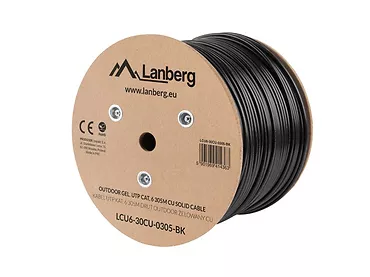 LANBERG Kabel UTP Kat.6 CU 305m drut outdoor żelowany