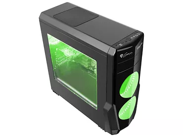 NATEC Obudowa Genesis Titan 800 USB 3.0 z oknem zielone podświetlenie