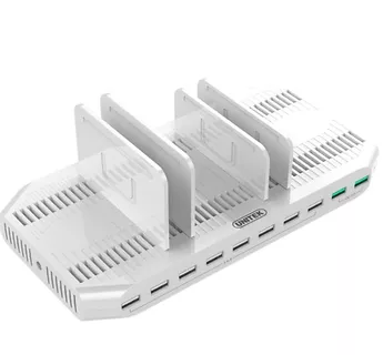 STACJA ŁADUJĄCA 10xUSB; 96W; 2xQC3.0; Y-2190A