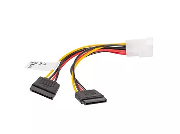 LANBERG Kabel Molex zasilający - SATA x2 M/F 15cm