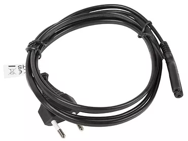 LANBERG Kabel zasilający EURO (radiowy) CEE 7/16 - IEC 320 C7 1.8M VDE   czarny