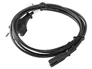 LANBERG Kabel zasilający EURO (radiowy) CEE 7/16 - IEC 320 C7 1.8M VDE   czarny