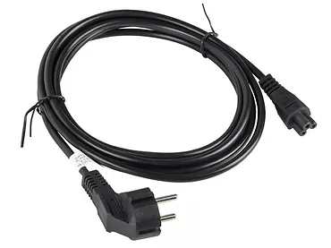 LANBERG Kabel zasilający Laptop (MIKI) IEC 7/7 - IEC 320 C5 3M VDE czarny