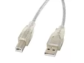 LANBERG Kabel USB 2.0 AM-BM 3M Ferryt przezroczysty