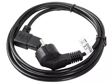 LANBERG Kabel zasilający CEE 7/7 - IEC 320 C13 kątowy VDE 1.8M czarny