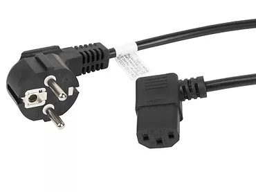 LANBERG Kabel zasilający CEE 7/7 - IEC 320 C13 kątowy VDE 1.8M czarny