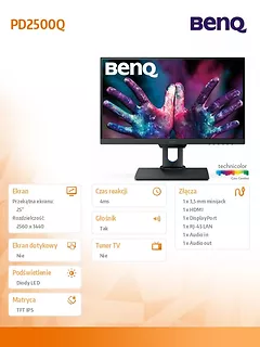 25'' PD2500Q LED 4ms/1000:1/HDMI/CZARNY