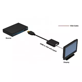 Gembird Adapter HDMI męski na VGA żeński, czarny, 10cm
