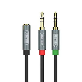 Unitek KABEL MiniJack 3,5mm(F) -2x 3,5mm (M), Y-C957ABK