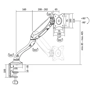 LogiLink Uchwyt do monitora, VESA , 13-27', max. 6kg