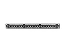 LANBERG Patch Panel 24 Port 1U Kat.6 czarny ekranowany