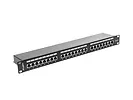 LANBERG Patch Panel 24 Port 1U Kat.6 czarny ekranowany