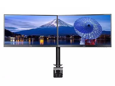 Uchwyt na 2 monitory IIYAMA DS1002C-B1, mocowanie do blatu, regulacja w poziomie, pionie i wysokości, PIVOT