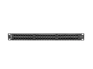 LANBERG Patch Panel 48 Port 1U Kat.6 czarny