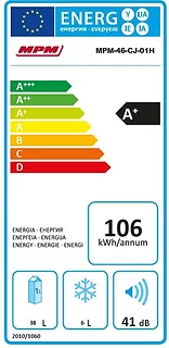 MPM Product   Chłodziarko-zamrażarka MPM-46-CJ-01/H     biały