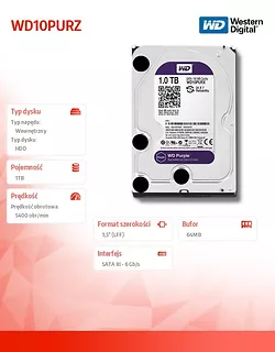 Purple WD10PURZ 1TB 3,5'' 64MB  SATAIII