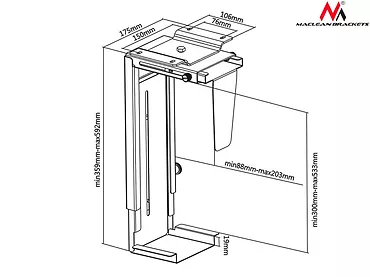 Maclean Uchwyt do komputera MC-713 B czarny
