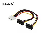 Elmak SAVIO AK-12 Kabel zasilający/ adapter Molex 4pin - 2 x SATA 15pin kątowy